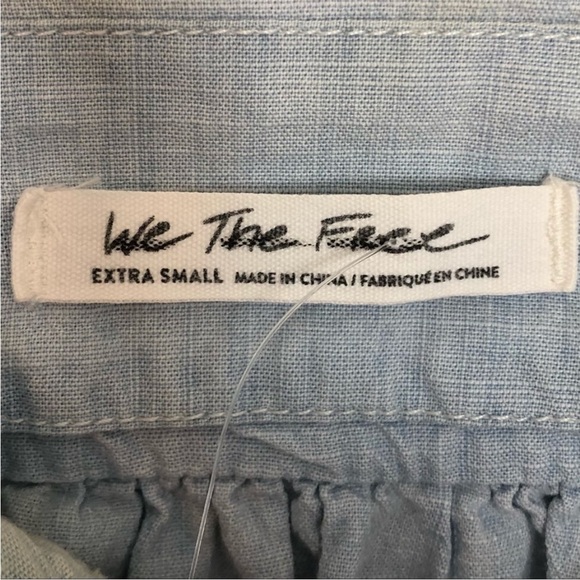 New! Free People Set Sail Denim Top Chambray - Picture 7 of 8